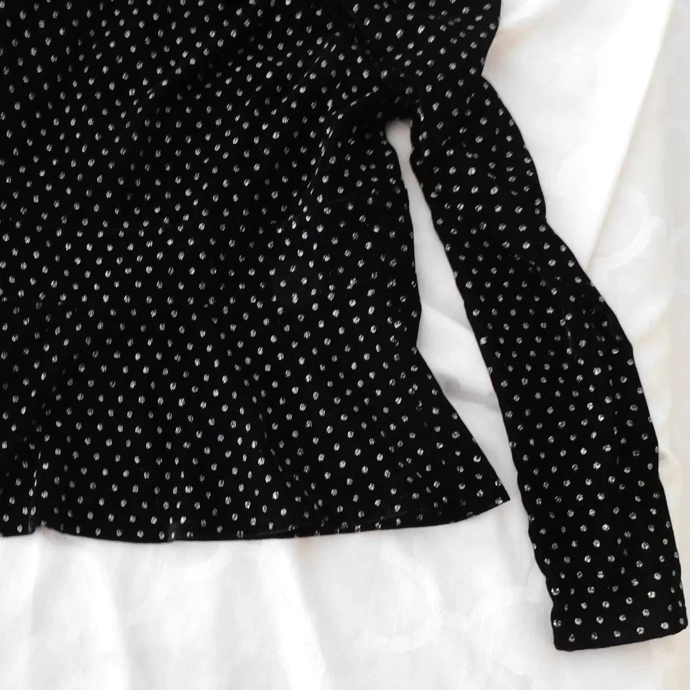 NWT - Express - Sexy Deep V-Neck Velvet Top with Sparkle, SZ: XS - Picture 4 of 10